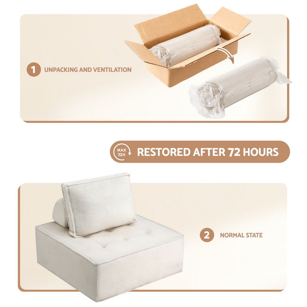 Bristol Floor Sofa Modular Lounge Set – White – Set of 4