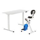 Under Desk Folding X - Bike with 120cm Automatic Standing Desk Magnetic Resistance White