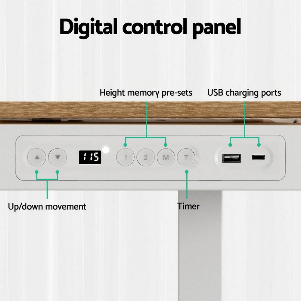 Zedron Electric Treadmill Desk Combo – White & Oak – 120 cm