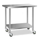 Stainless Steel Kitchen Bench with Wheels 430