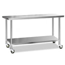 Stainless Steel Kitchen Bench with Wheels 430