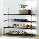 Shoe Rack 4 - tier 16 Pairs Stackable Black