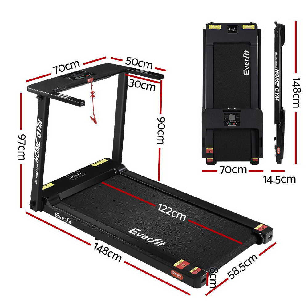Milano Foldable Electric Treadmill – Black – 42 cm Belt