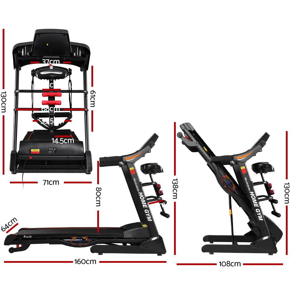 Nexus Electric Treadmill with Massager – Black – 48 cm Belt
