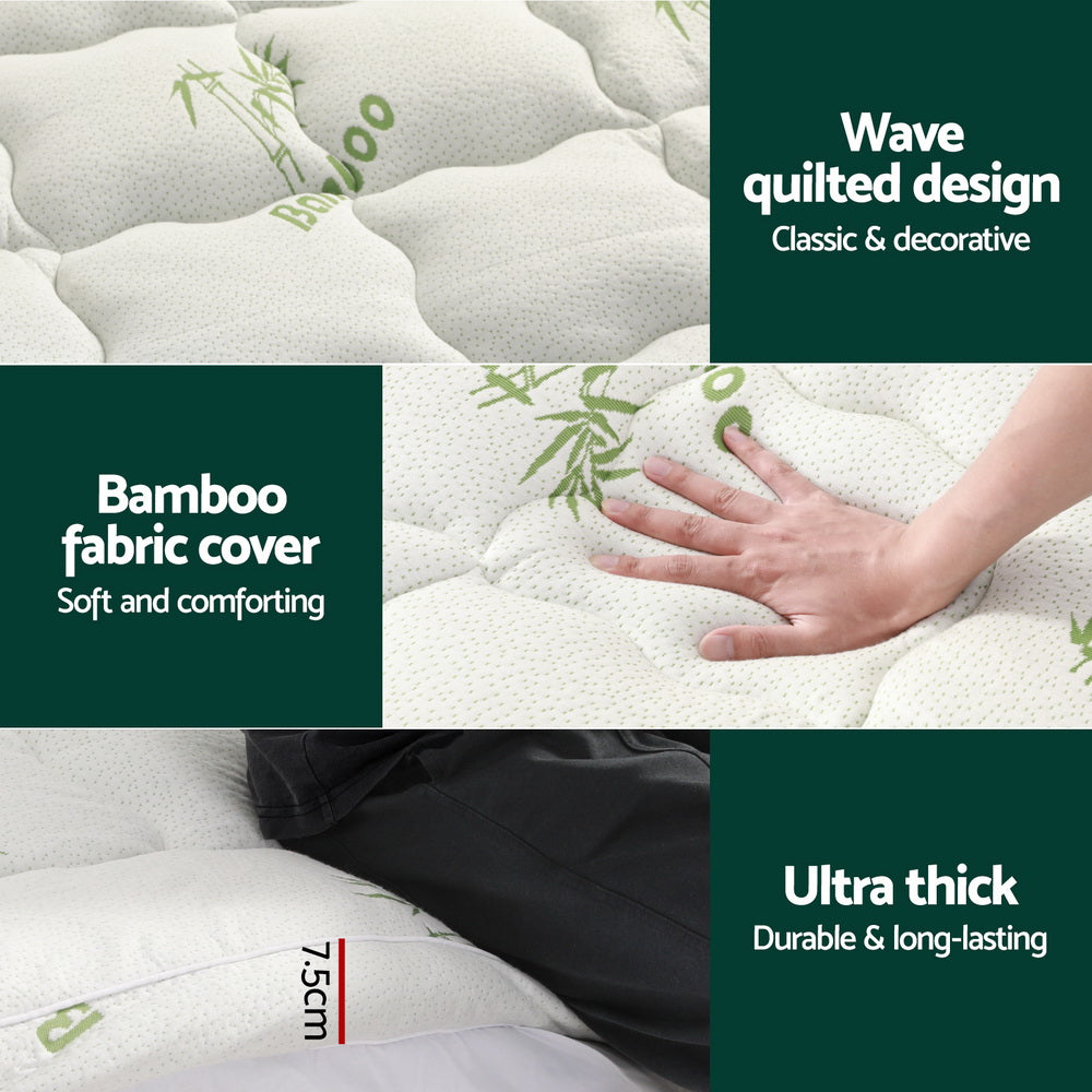 Kairo Bamboo Mattress Topper – White – King