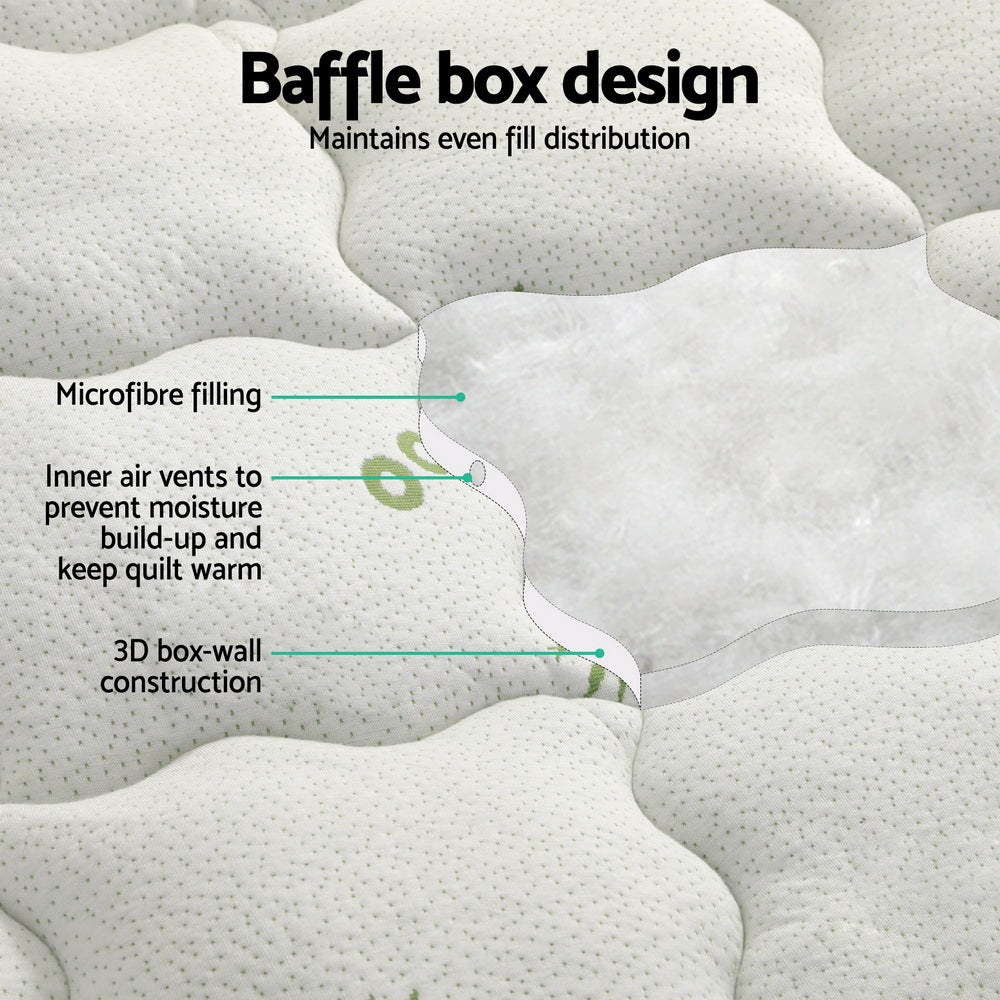 Volos Bamboo Mattress Topper – White – Queen