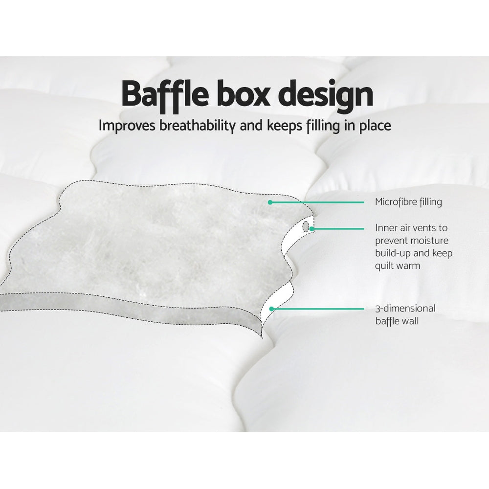 Hudson Bamboo Mattress Topper – White – Double