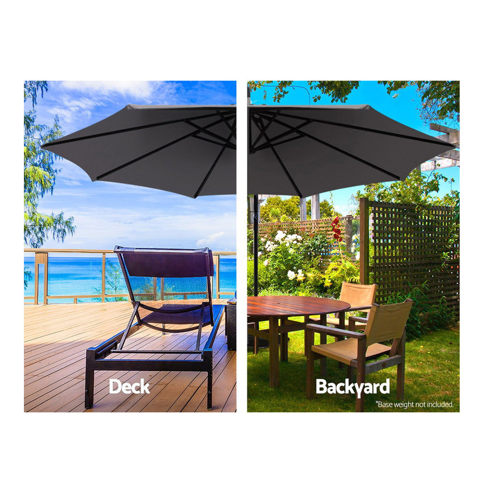 Cove Cantilever Outdoor Umbrella – Grey / Charcoal – 140 & above