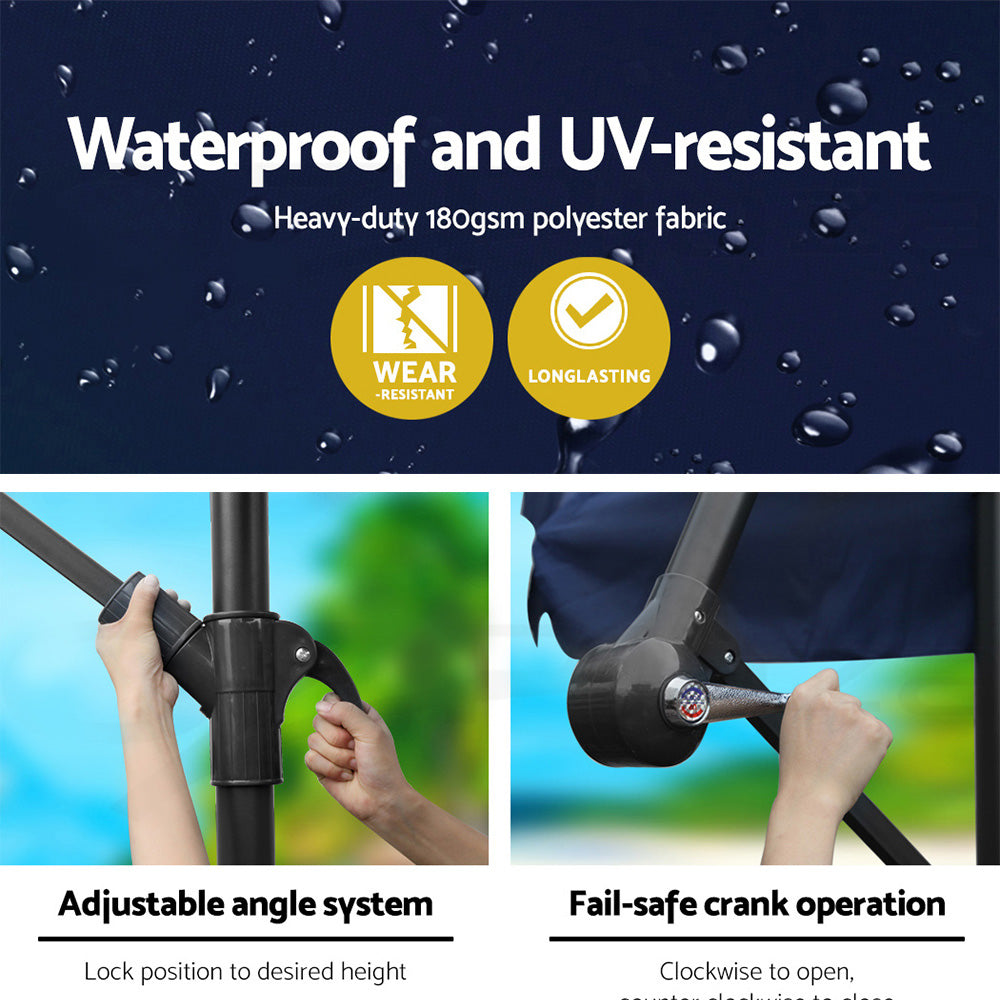 Marina Outdoor Umbrella – Blue – 3m