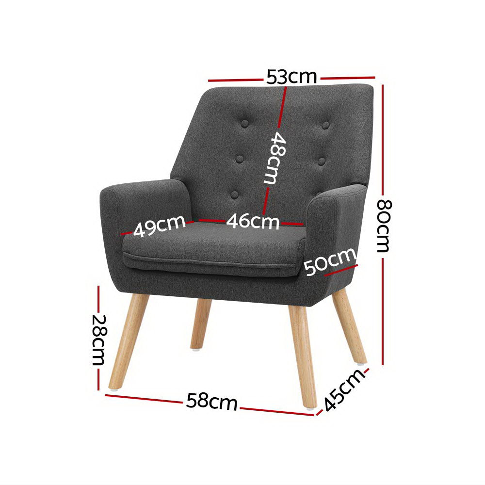 Anne Tufted Accent Chair – Charcoal