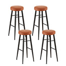Atlas 4x Bar Stools Kitchen Dining Chairs Counter Round PU leather Lane Brown