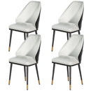 Artiss Dining Chairs Set of 4 Leather Seat Beige and Black