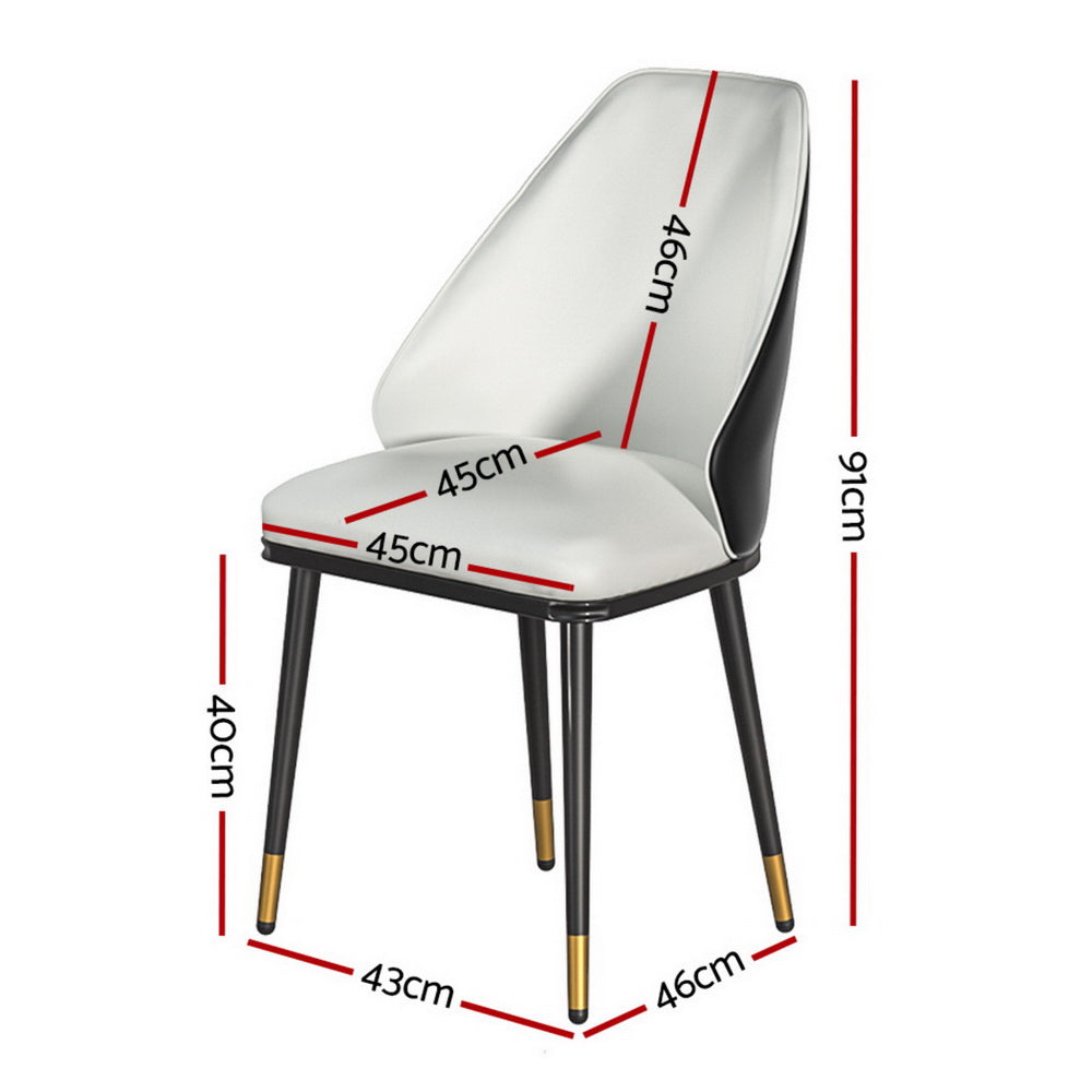 Preston Leather Dining Chairs – Beige – Set of 4