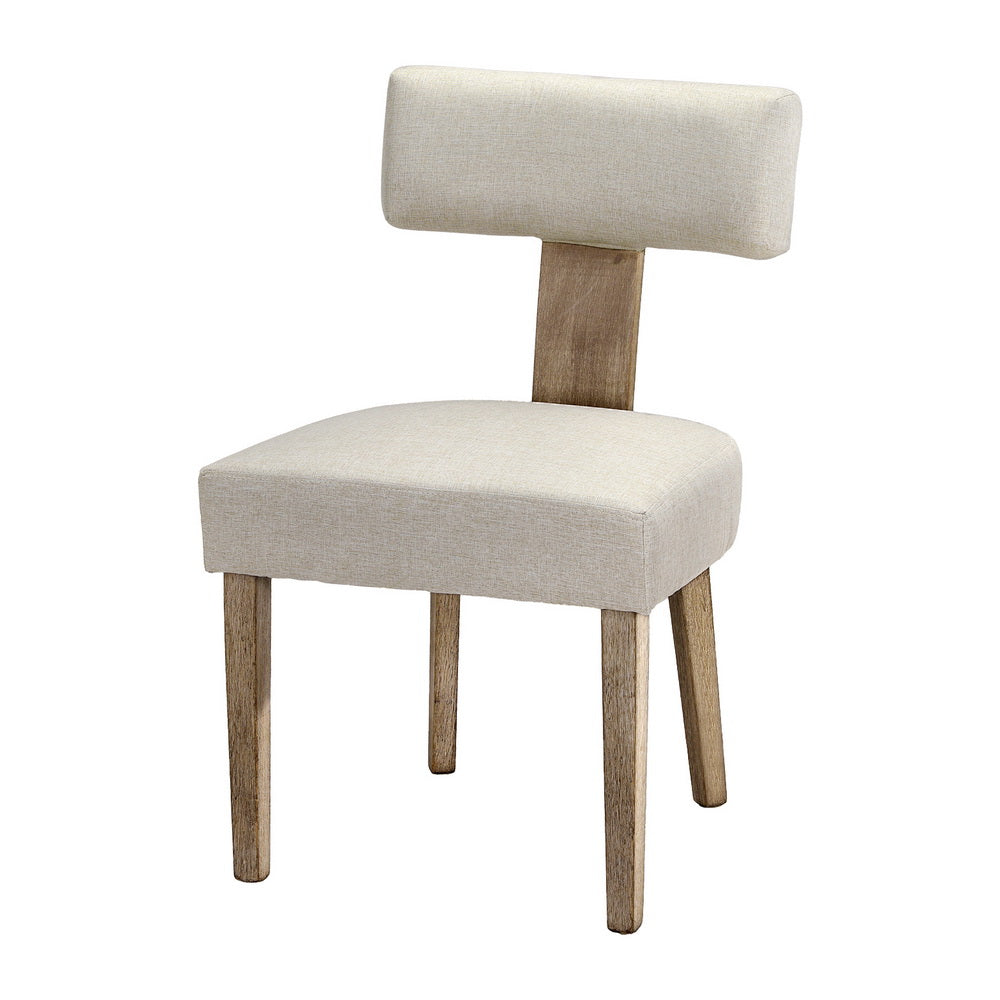 Artiss Dining Chairs Set of 4 Linen Fabric Wooden Beige