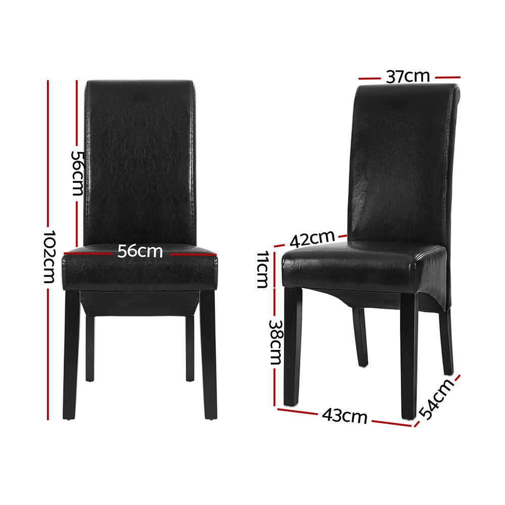 Alderon Leather Parsons Dining Chairs – Black – Set of 2