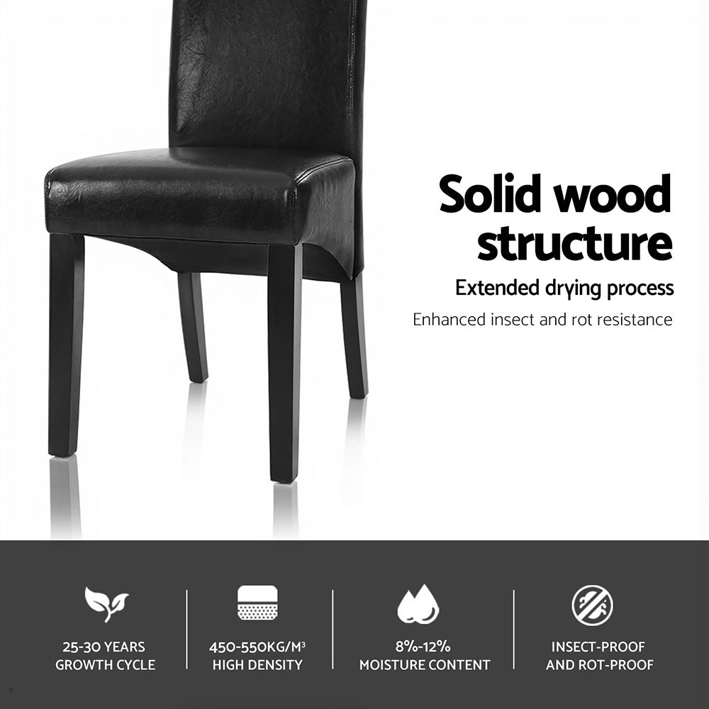 Alderon Leather Parsons Dining Chairs – Black – Set of 2