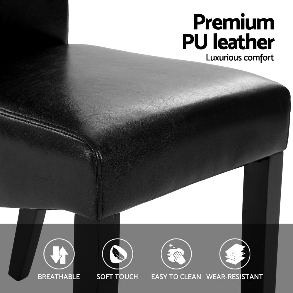 Alderon Leather Parsons Dining Chairs – Black – Set of 2