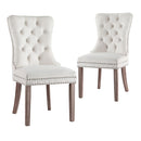 1 Set of 2 Artiss Dining Chairs Beige Velvet