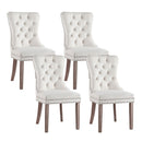 Atlas 1 Set of 4 Dining Chairs Beige Velvet