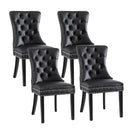 1 Set of 4 Artiss Dining Chairs Black Leather
