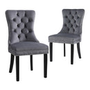 Cove 1 Set of 2 Dining Chairs Grey Velvet