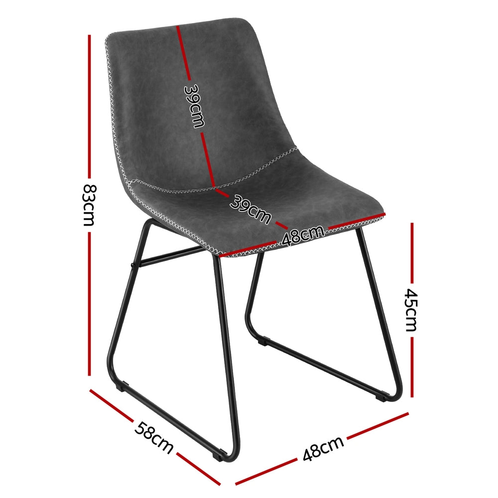 Linden Retro Dining Chairs – Grey – Set of 4