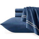 Strada Embroidered 1000 TC Egyptian Cotton Indigo Deep Sheet sets – Queen