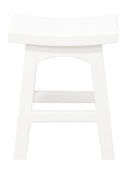 Tokyo Solid Mahogan Timber Footstool (White)