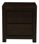 Amsterdam 2 Drawer Bedside Table (Chocolate)