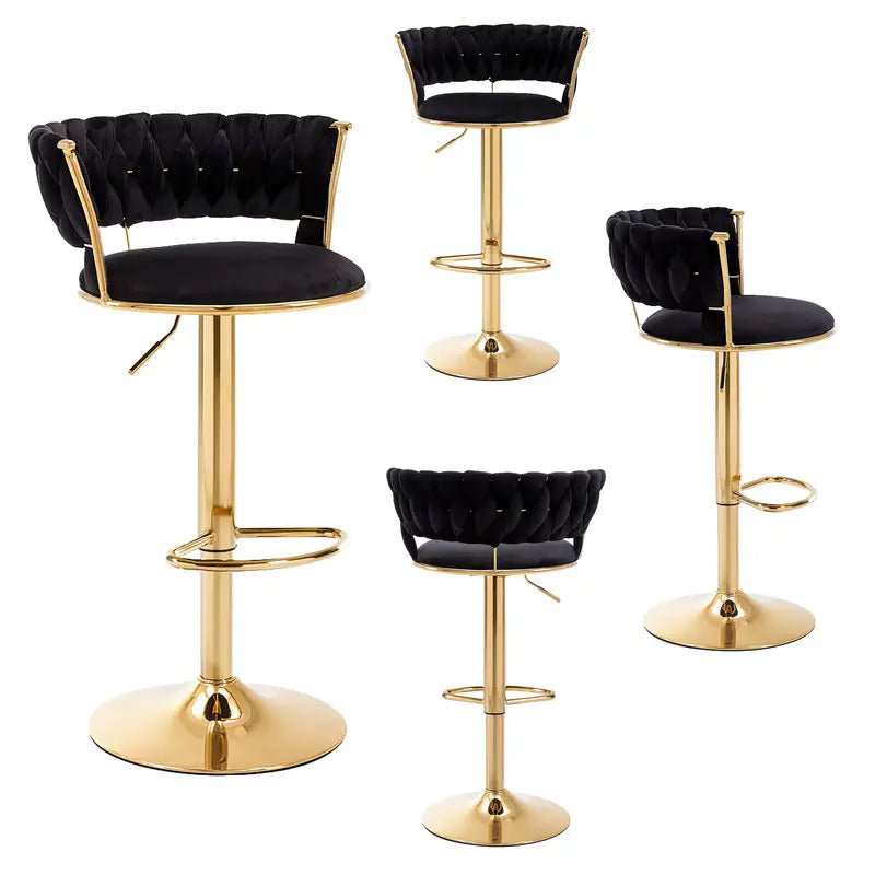 Serenita Velvet Counter Stools – Black – Set of 2