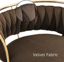 Valentina Velvet Swivel Bar Stool – Coffee with Gold Base – Set of 2