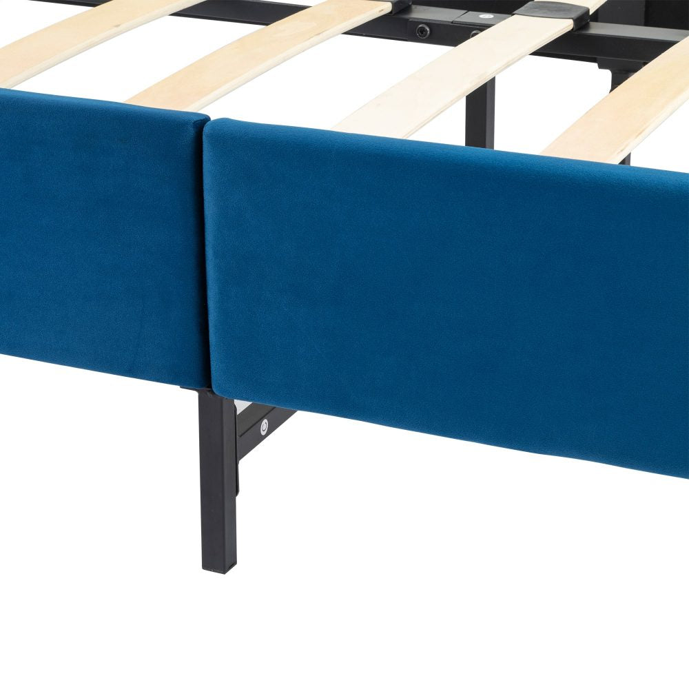 Vienna Velvet Bed Frame – Blue – Single