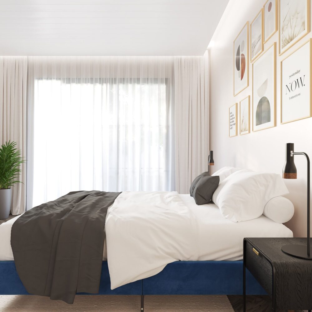 Vienna Velvet Bed Frame – Blue – Single