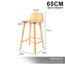 Atlas Elise Ash Wood Bar Stool 65cm – Natural