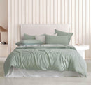 Vintage Washed Microfibre Quilt Cover Set (Sage, ) – Single