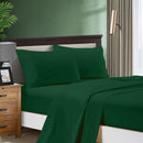 Cove 1000TC Ultra Soft Bed Dark Green Flat & Fitted Sheet Set – King