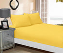 Atlas 1000TC Ultra Soft Fitted Sheet & 2 Pillowcases Set - Bed - Yellow – Super King