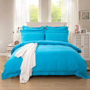 Rowan 1000TC Tailored Light Blue Duvet Quilt Cover Set – Double