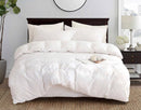 Tufted Diamond Jacquard White Duvet Quilt Cover Set – King