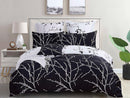 Tree Reversible Quilt/Duvet Cover Set - Black – Double