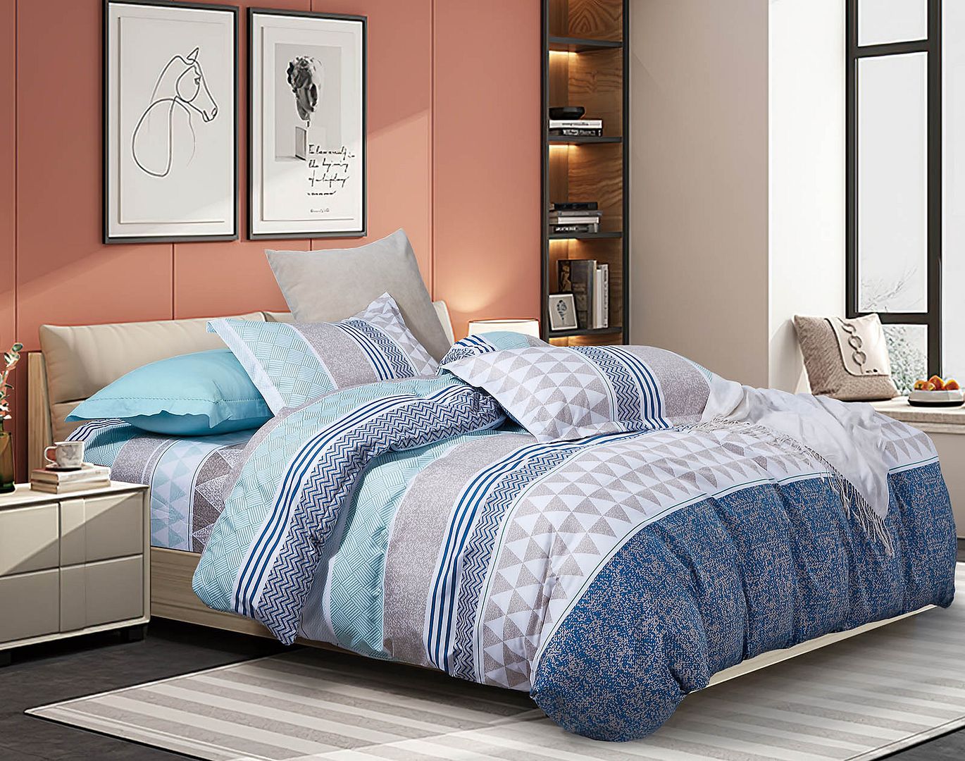 Danya Quilt Cover Set – Multi – King