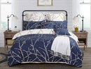 Tree Reversible Blue Duvet Quilt Cover Set – Queen