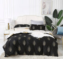 Reversible Design Black Gold Duvet Quilt Cover Set – Super King
