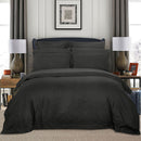 Cove 1000TC Ultra Soft Striped Charcoal Duvet Quilt Cover Set – Super King