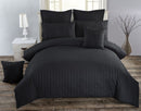 Seersucker Black Duvet Quilt Cover Set – King