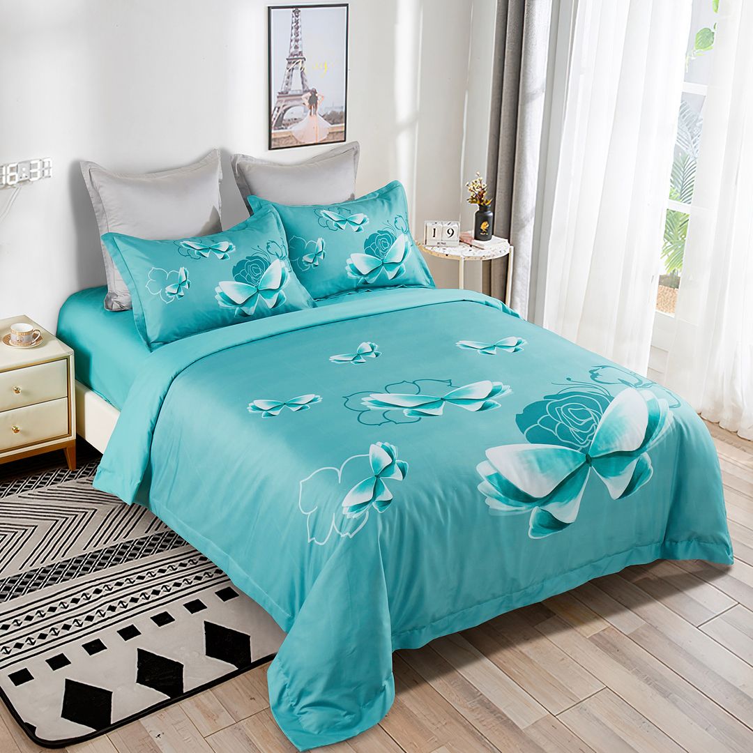 Butterfly Quilt Cover Set – Green – Queen