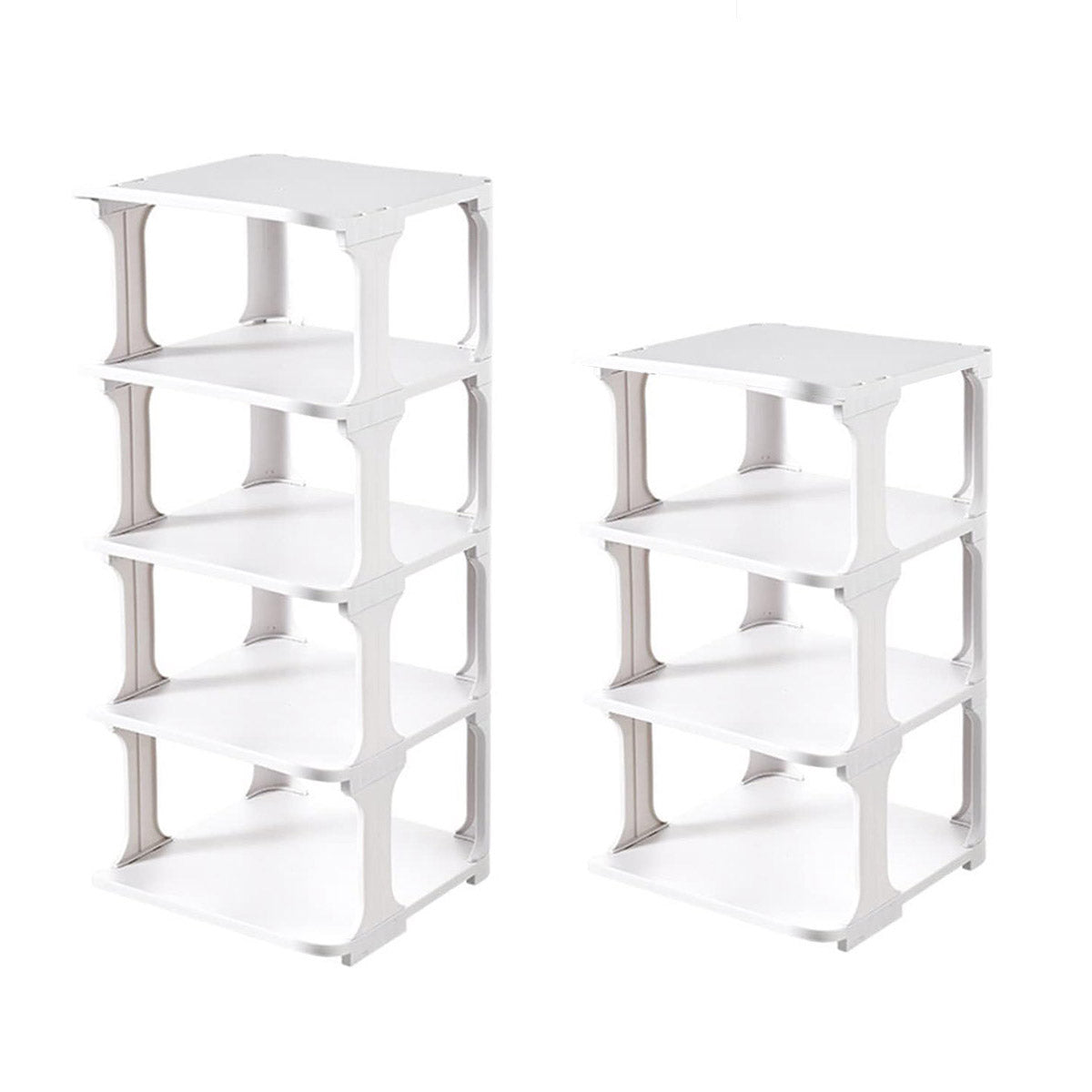 Rowan Modular Shoe Rack – White – 4 Tier