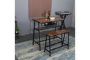 Industrial Style Bar Table with Wine Rack Storage
