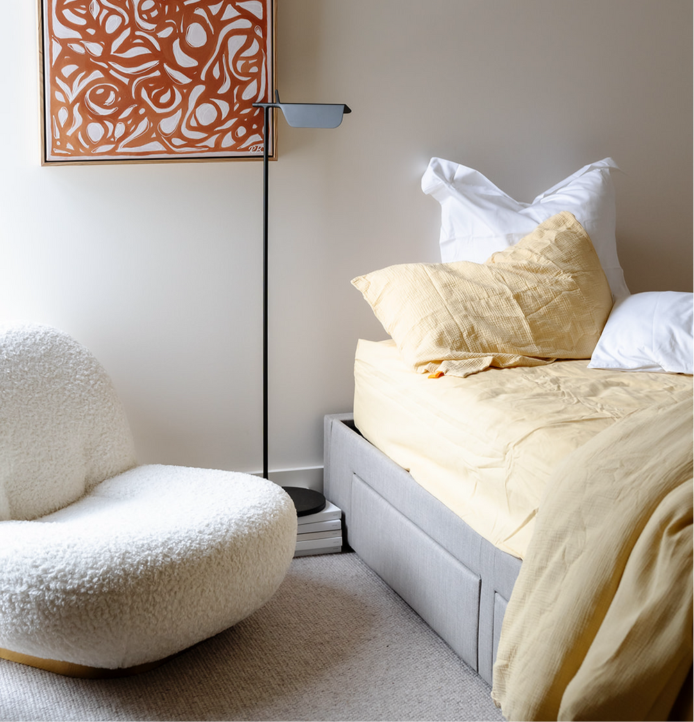 Linden Cotton Muslin Quilt Cover Set – Yellow – King