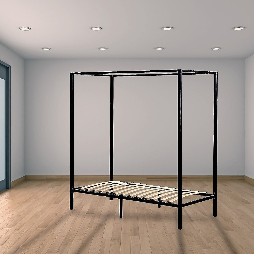 Rowan 4 Poster Bed Frame – Black – Single